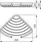 Eckiger Seifenkorb aus verchromtem Material, mit einer geschwungenen Form und mehreren Ablagen, dargestellt in technischer Zeichnung. Hergestellt von Ideal Standard.